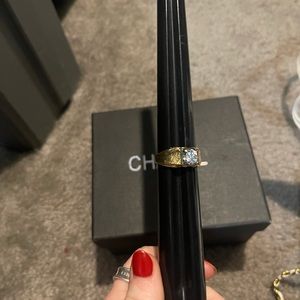 Vintage Lindenwold Mens Ring 14k Gold Plated Cubic Zirconia Stone Sz 11